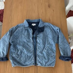 Vici Large Xander quilted denim jacket